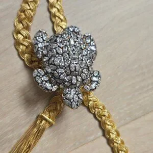 Begum Khan Tartaruga Belt Buy Begum Khan Yellow Tartaruga Crystal Belt in 24kt Gold  main image 2